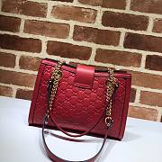 Gucci Padlock Signature Shoulder Bag Red 498156 Size 26x18x10 cm - 5