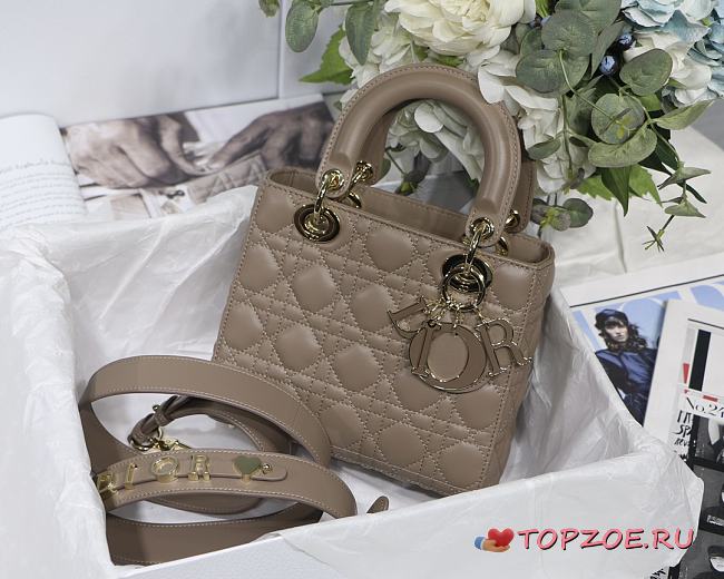 Dior Lady Dior My ABCDIOR Bag Dark Beige M0538 Size 20 cm - 1