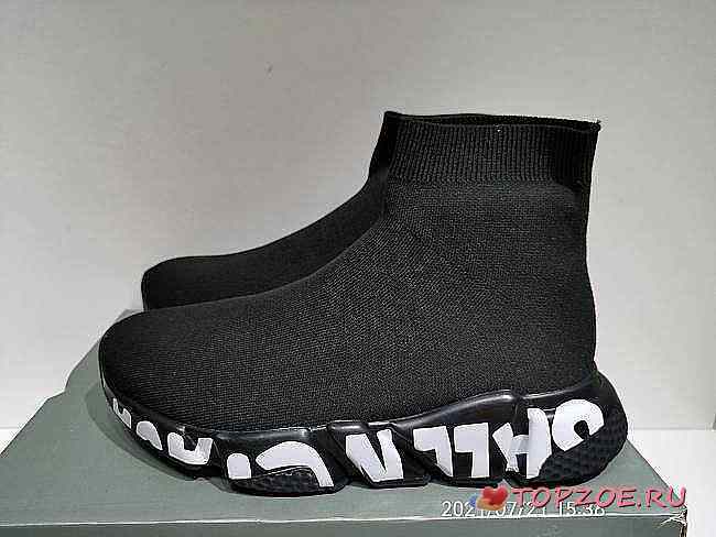 Balenciaga Speed Trainer Triple Logo Print - 1