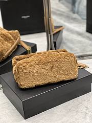 YSL Loulou Puffer Small Shearling Brown Bag 577476 Size 29×17×11cm - 6