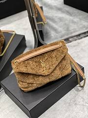YSL Loulou Puffer Small Shearling Brown Bag 577476 Size 29×17×11cm - 5