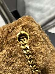 YSL Loulou Puffer Small Shearling Brown Bag 577476 Size 29×17×11cm - 4