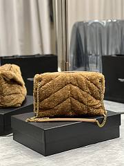 YSL Loulou Puffer Small Shearling Brown Bag 577476 Size 29×17×11cm - 3
