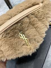 YSL Loulou Puffer Small Shearling Light Brown Bag 577476 Size 29×17×11cm - 5