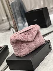 YSL Loulou Puffer Small Shearling Pink Bag 577476 Size 29×17×11cm - 2
