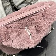 YSL Loulou Puffer Small Shearling Pink Bag 577476 Size 29×17×11cm - 3