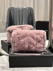 YSL Loulou Puffer Small Shearling Pink Bag 577476 Size 29×17×11cm - 4