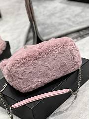 YSL Loulou Puffer Small Shearling Pink Bag 577476 Size 29×17×11cm - 5
