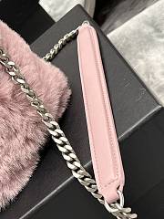 YSL Loulou Puffer Small Shearling Pink Bag 577476 Size 29×17×11cm - 6