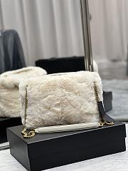 YSL Loulou Puffer Small Shearling White Bag 577476 Size 29×17×11cm - 4