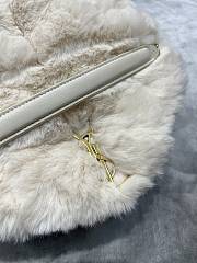 YSL Loulou Puffer Small Shearling White Bag 577476 Size 29×17×11cm - 2