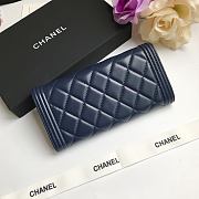 Chanel Long Wallet Navy Smooth Leather A80286 Size 19 cm - 2