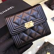 Chanel Boy Black & Gold-tone Metal Wallet A80734 Size 11.5 cm - 5