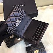 Chanel Boy Black & Silver-tone Metal Wallet A80734 Size 11.5 cm - 4