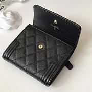 Chanel Boy Black Grain Leather & Gold-tone Metal Wallet A80734 Size 11.5 cm - 4