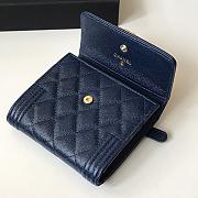 Chanel Boy Navy Grain Leather & Gold-tone Metal Wallet A80734 Size 11.5 cm - 4