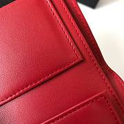 Chanel Boy Red Grain Leather & Gold-tone Metal Wallet A80734 Size 11.5 cm - 4