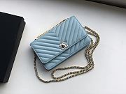 Chanel Wallet On Chain Light Blue A80982 Size 19 x 13.5 x 3.5 cm - 6