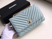 Chanel Wallet On Chain Light Blue A80982 Size 19 x 13.5 x 3.5 cm - 4