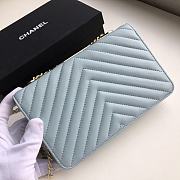 Chanel Wallet On Chain Light Blue A80982 Size 19 x 13.5 x 3.5 cm - 3