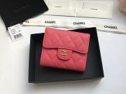 Chanel Small Pink Flap Wallet A82288 Size 10.5 x 11.5 x 3 cm - 1