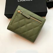 Chanel Small Olive Green Flap Wallet A82288 Size 10.5 x 11.5 x 3 cm - 3