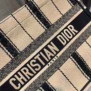 Dior Book Tote Black and Beige Bayadère Embroidery M1296 Size 36 cm - 2