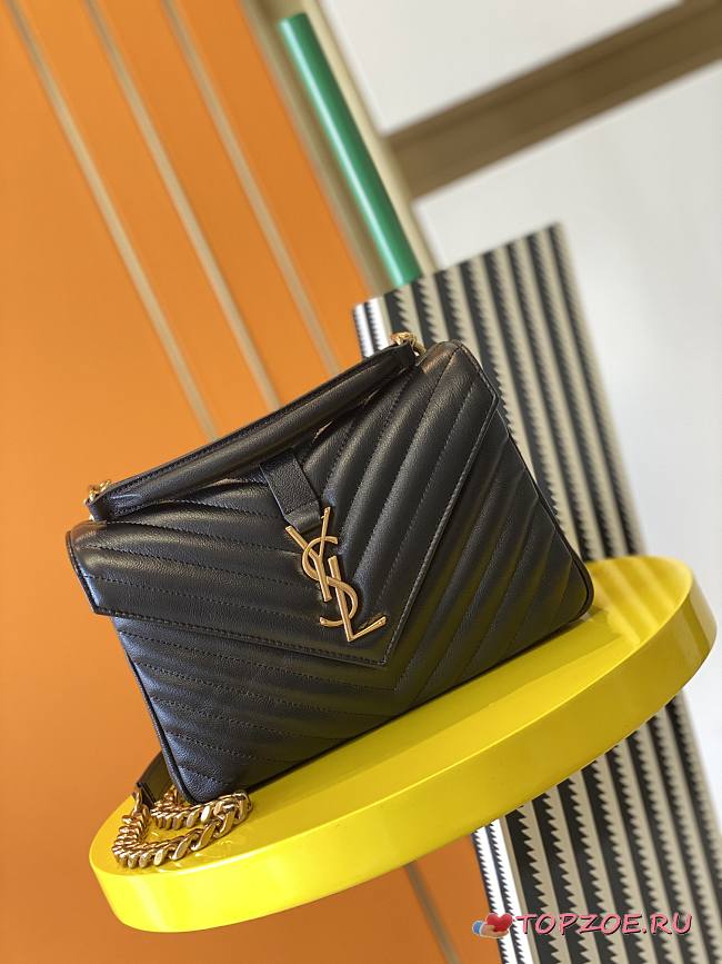 YSL Monogram College Medium Gold-tone Metal 600279 Size 24 cm - 1