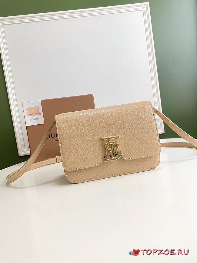 Burberry Small Leather TB Bag Light Beige Size 21 x 16 x 6 cm - 1