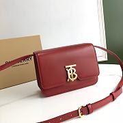 Burberry Small Leather TB Bag Wine Size 21 x 16 x 6 cm - 1