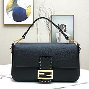 Fendi Baguette in Black Grain Leather 8BR600 Size 26 x 14 x 4 cm - 1