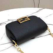 Fendi Mini Baguette in Black Grain Leather 8BS049 Size 19 x 11.5 x 4 cm - 5