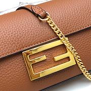 Fendi Mini Baguette in Brown Grain Leather 8BS049 Size 19 x 11.5 x 4 cm - 5