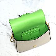 Fendi Mini Baguette in White Grain Leather 8BS049 Size 19 x 11.5 x 4 cm - 6