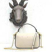 Fendi Mini Baguette in White Grain Leather 8BS049 Size 19 x 11.5 x 4 cm - 5