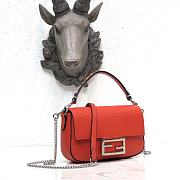 Fendi Mini Baguette in Orange Grain Leather 8BS049 Size 19 x 11.5 x 4 cm - 5