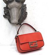 Fendi Mini Baguette in Orange Grain Leather 8BS049 Size 19 x 11.5 x 4 cm - 3