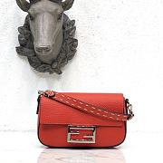 Fendi Mini Baguette in Orange Grain Leather 8BS049 Size 19 x 11.5 x 4 cm - 2