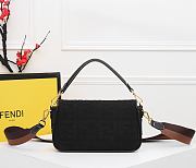 Fendi Baguette Full Black 8BR600 Size 26 x 13 x 6 cm - 4