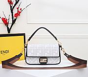 Fendi Baguette White 8BR600 Size 26 x 13 x 6 cm - 1