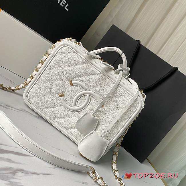 CHANEL VANITY BAG IN WHITE SIZE 21CM - 1