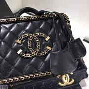 Chanel Small Chain Around CC Filigree Vanity Bag Black Size18 cm - 6