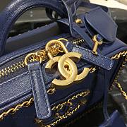 Chanel Small Chain Around CC Filigree Vanity Bag Navy Blue Size18 cm - 3