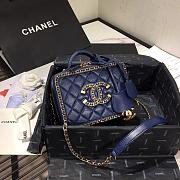 Chanel Small Chain Around CC Filigree Vanity Bag Navy Blue Size18 cm - 5