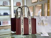 Chloe Medium Woody Tote Bag in Wine S383 Size 37 x 26 x 12 cm - 1