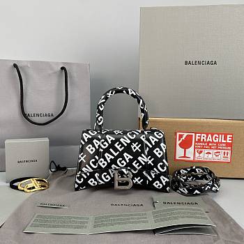 Balenciaga Hourglass XS Top Handle Bag Logo Printed 5928331 Size 19 Cm