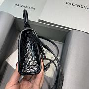Balenciaga Hourglass Mini Top Handle Black Crocodile 6373721 Size 11.5 cm - 6