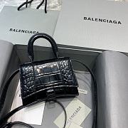 Balenciaga Hourglass Mini Top Handle Black Crocodile 6373721 Size 11.5 cm - 4
