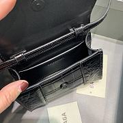 Balenciaga Hourglass Mini Top Handle Black Crocodile 6373721 Size 11.5 cm - 3