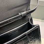 Balenciaga Hourglass Mini Top Handle Black Crocodile 6373721 Size 11.5 cm - 2